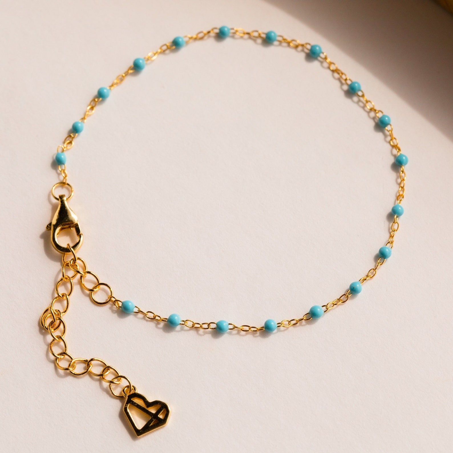 Boho Chic: Turquoise Beaded Bracelet 18K Gold